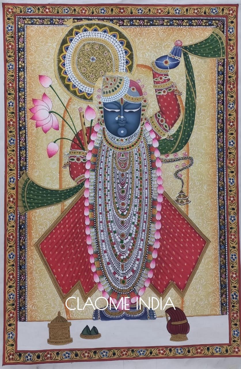 Hand-painted devotional Pichwai artwork for serene interior spaces