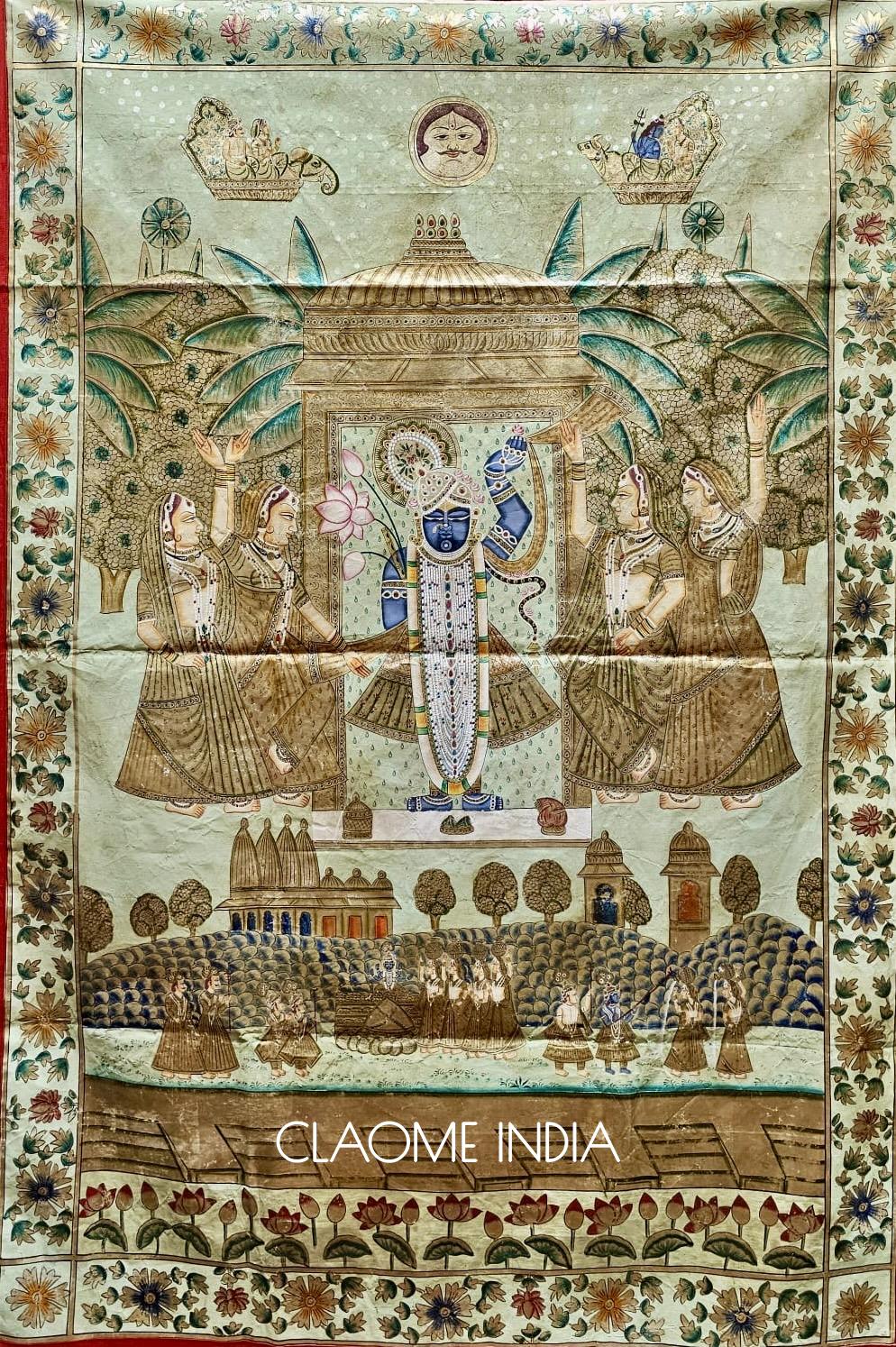 Authentic Indian Pichwai art with detailed storytelling and craftsmanship