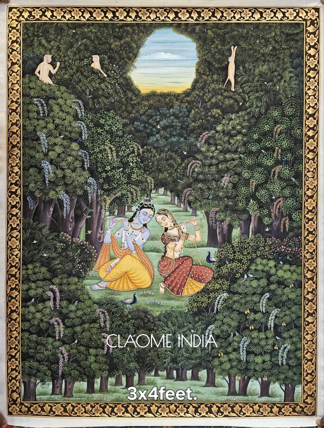 Authentic Indian Pichwai art with detailed storytelling and craftsmanship