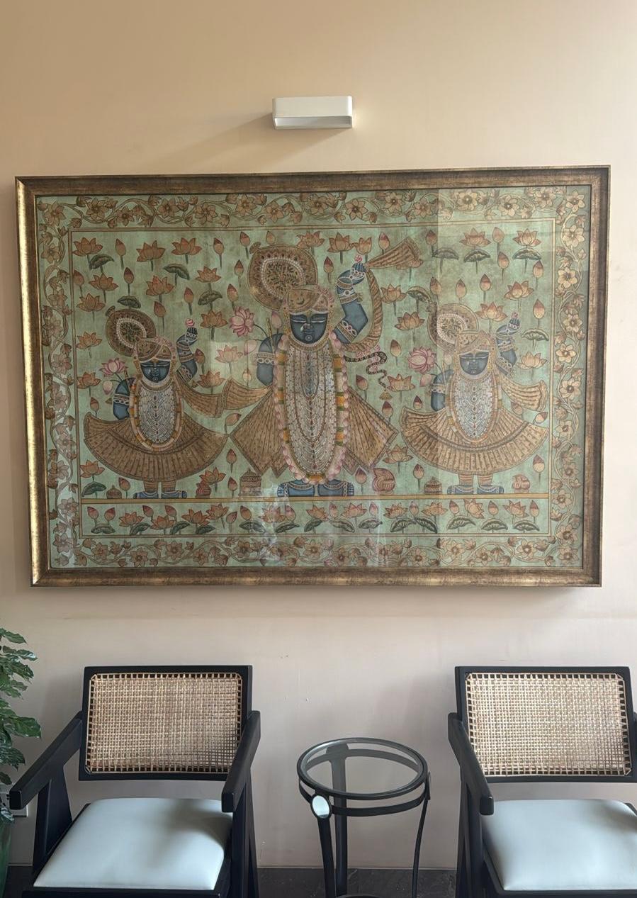Authentic Indian artwork displayed in a real home setting