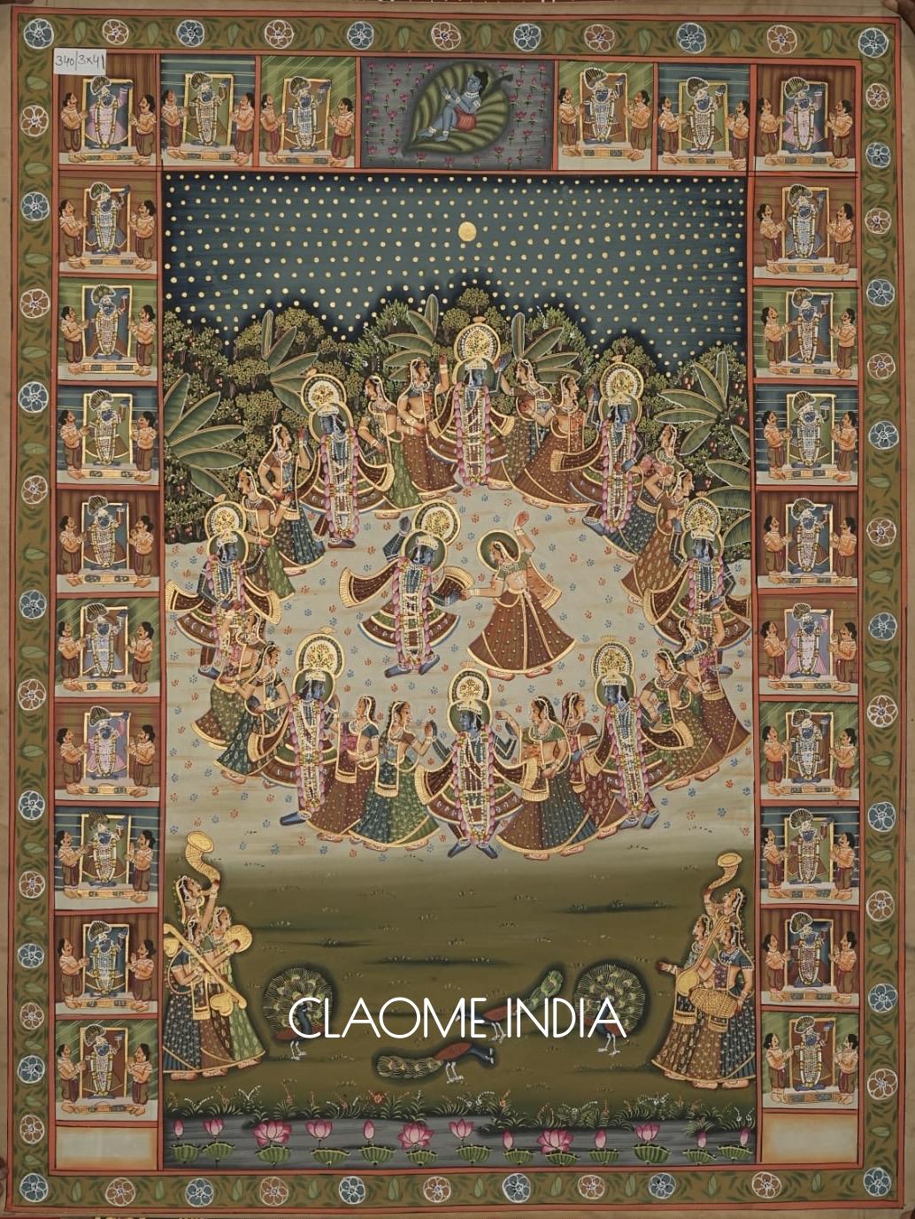 Authentic Indian Pichwai art with detailed storytelling and craftsmanship