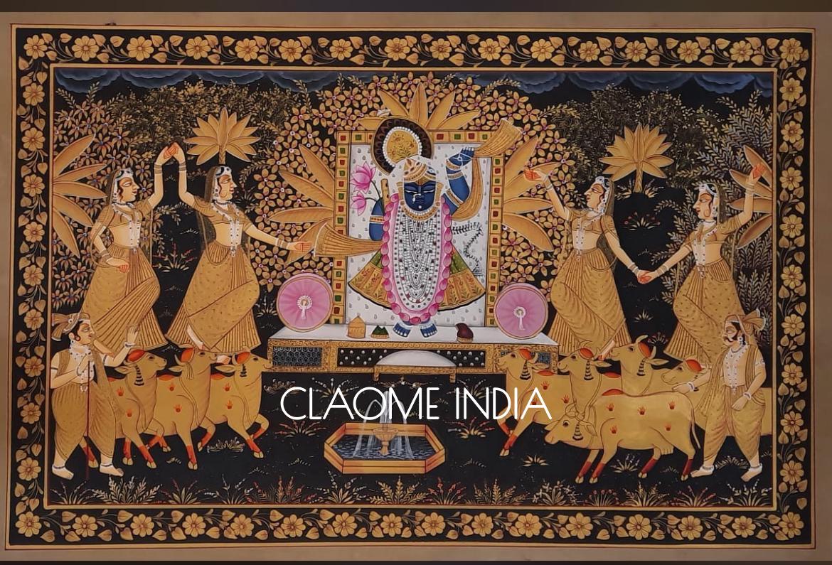Authentic Indian Pichwai art with detailed storytelling and craftsmanship
