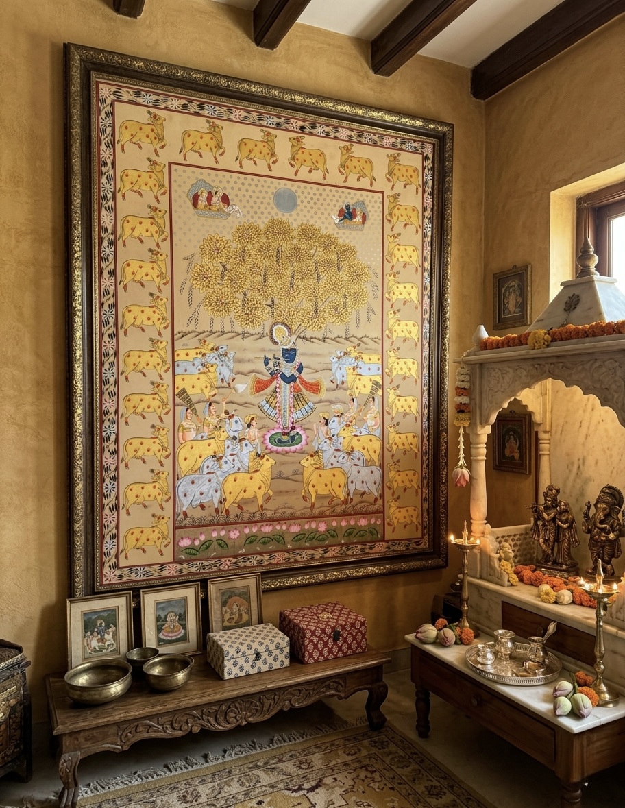 Gallery hand-painted Pichwai artwork